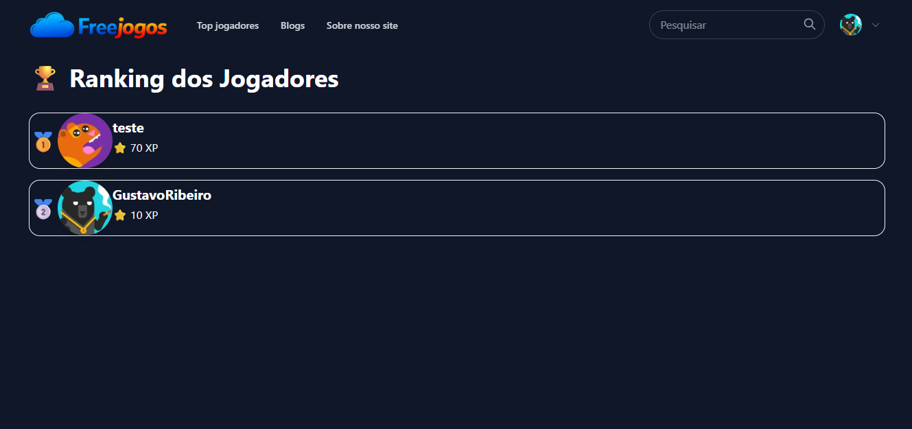 Novo Sistema de Ranking.